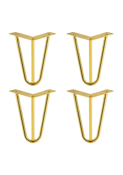 Ratemo Gold Firkete Mobilya Ayağı 15 Cm - 3 Kollu Koltuk, Kanepe Ve Tv Ünitesi Ayağı 4'lü Set - Vidalar Dahil Altın