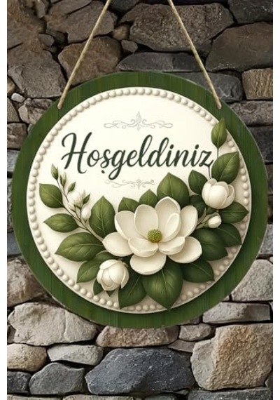 Geldiniz Çiçekli Uv Baskı 3d Görünümlü Mdf Kapı Süsü 20 Cm Askılı Silinebilir Ks010 Ks010 X Çok Renkli