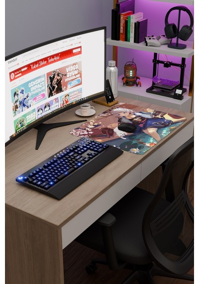 Ayaka Genshin Impact Anime Gacha V4 - 48x40 Xl Gaming Mouse Pad Fare Altlığı
