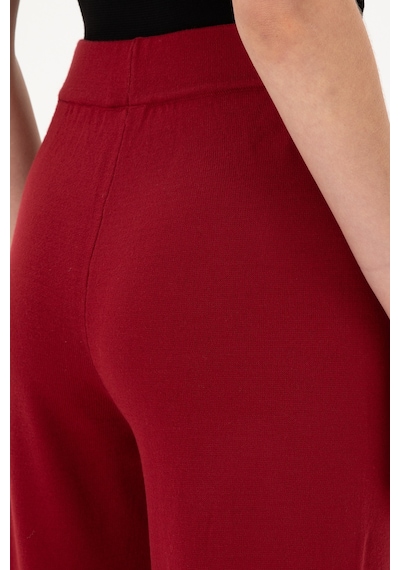 U.S. Polo Assn. Kadın Vişne Loose Fit Triko Pantolon 50297151-VR223