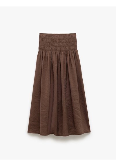 Koton Modal Kumaş Rahat Kalıp Gipeli Kloş Midi Etek Kahverengi 5sak70139ew Kahve Koton Modal Kumaş Rahat Kalıp Gipeli Kloş Midi Etek Kahverengi 5sak70139ew Kahve