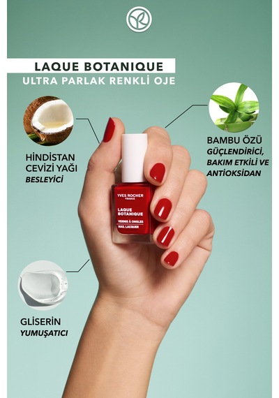 Yves Rocher Laque Botanique Ultra Parlak Renkli Vegan Oje - 32 Kırmızı Tırnak Dostu & Vegan