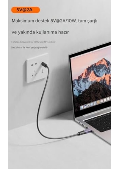 To Type-c Data Blocker - Veri Engelleyici Mor Otgbc Diğer