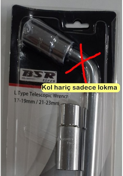 Teleskopik Bijon Anahtarının Sadece Lokması 17-19mm,kolsuz 1/2"