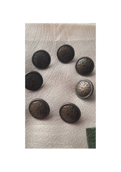 Antık Sarı Metal Düğme 12 Mm 7 Adet