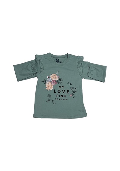 Baby Pink Çiçek Desenli Alt-üst Takım Yeşil