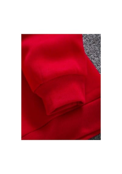 Medinenur Sevimli Pandalar Baskılı Kapüşonlu Sweatshirt Kırmızı