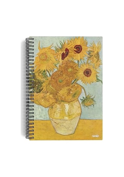 Vincent Van Gogh/vase With 12 Sunflowers,1888 Spiralli Defter 03 A5 Çizgisiz 100 Sayfa Art