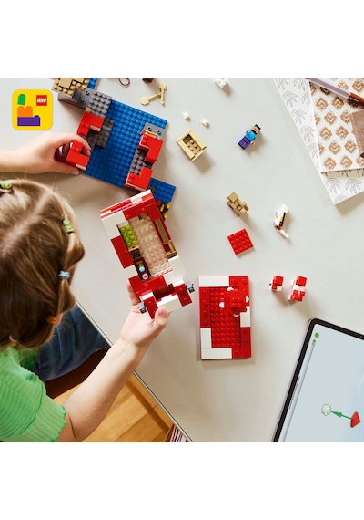 LEGO® Minecraft® Mooshroom Evi 21270 - 8 Yaş ve Üzeri Macera Oyunları Seven Çocuklar için Mantar Tarlaları İçeren Oyuncak Yapım Seti (500P)