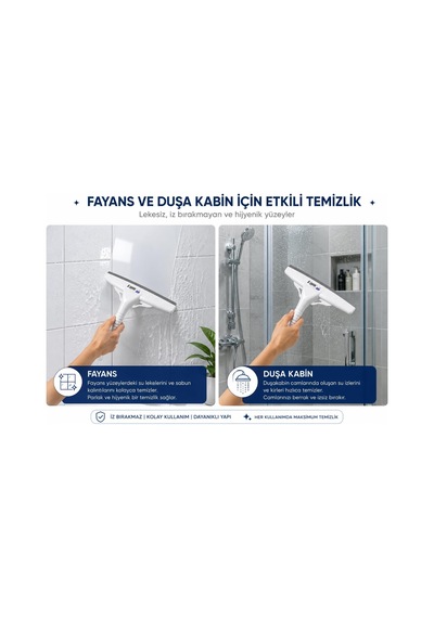 Büyük Cam Sil 33 Cm Profesyonel Silikon Cam Çekçek, Ayna, Duşakabin, Fayans Ve Araç Camı İçin İz Bırakmayan Cam Temizleme Aparatı Çekpas, Mop, Camsil, Çek Pas, Gri Diğer