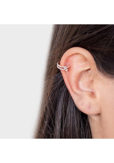 Kalp Gümüş Kıkırdak Mskk2302 Rosegold Altın