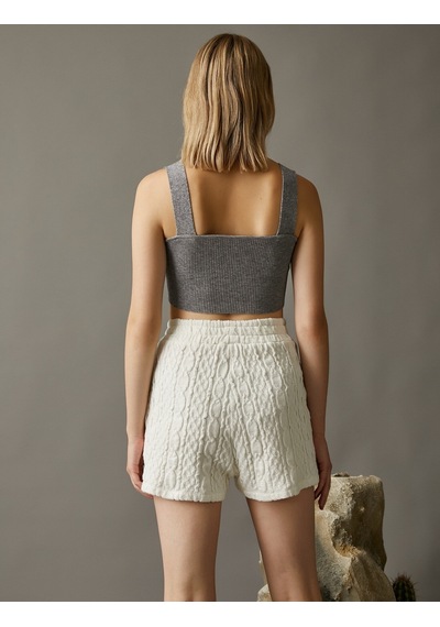 Koton Askılı Triko Crop Top Gri 2wak30013ht Gri
