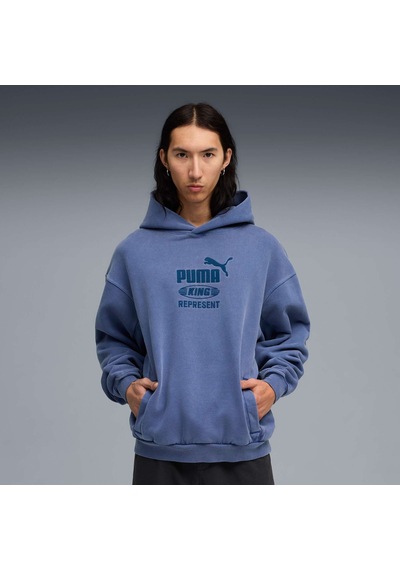 Puma X Represent Erkek Kapüşonlu Sweatshırt 632542 78 Mavi