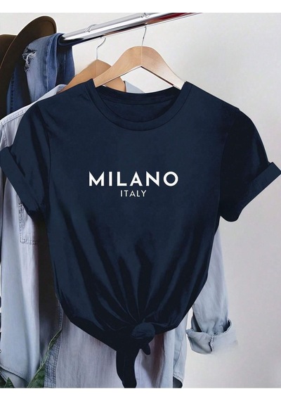 Flood Of Style Kadın Lacivert Milano Baskılı Oversize