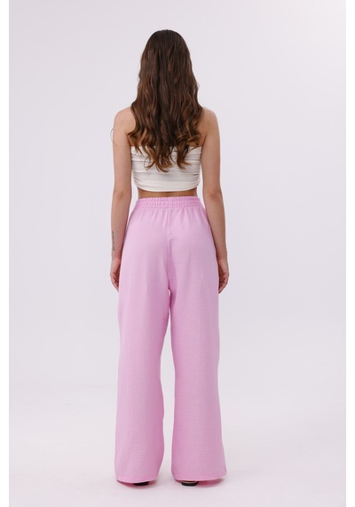Genius Store Müslin Palazzo Kadın Pantolon Müslin-pantolon Pembe