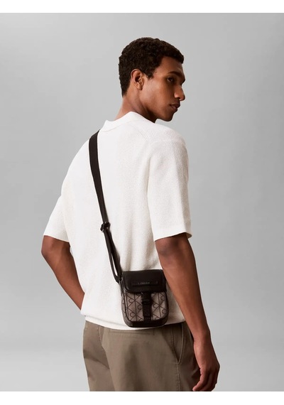 Calvin Klein Mıxed Emblem Aop Sma, 7ul Siyah Erkek Çapraz Çanta