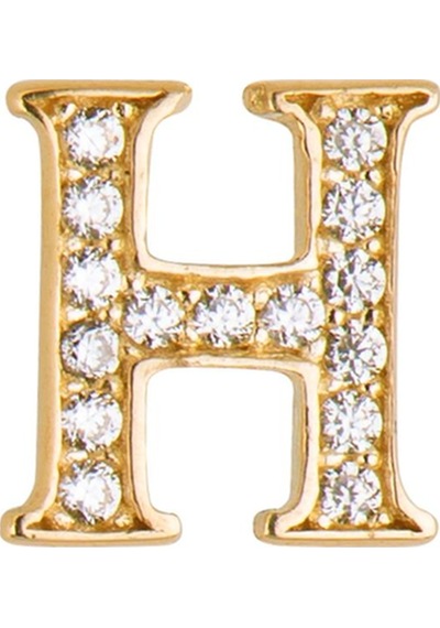 14 Ayar Altın Taşlı H Harf Küpe 0,57 Gr-6014