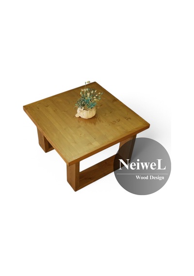 Neiwel Saes Doğal Ahşap Sehpa-60-60 Açık Ceviz