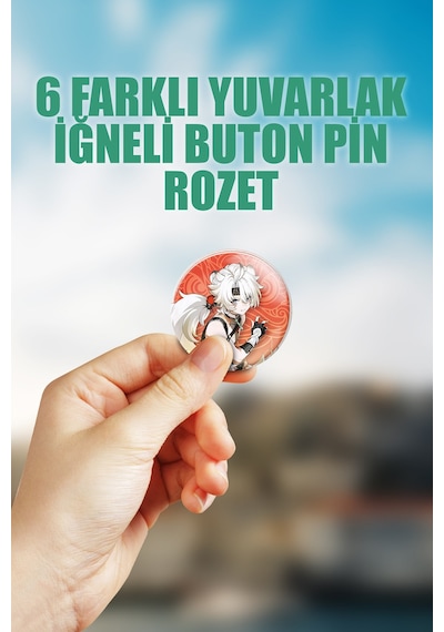 Lingyang Wuthering Waves Gacha Çanta Süsü Rozet İğneli Buton Rozet Seti 6 Adet Altılı
