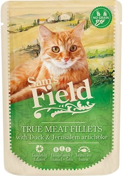 Sam's Field Kedi Pouch Ördek Fileto & Yer Elması 85 G