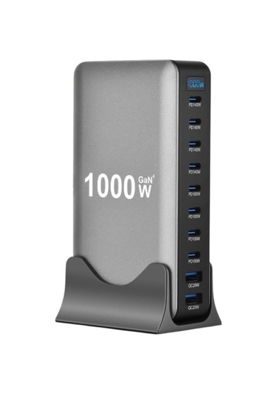 Gd-b961 Gan Teknolojili 10 Portlu Masaüstü Şarj İstasyonu 1000w Şarj Adaptörü
