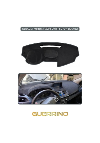 Renault Megan 3 2008-2015 Buyuk Ekranlıtorpido Koruma Halısı Gri Kenar