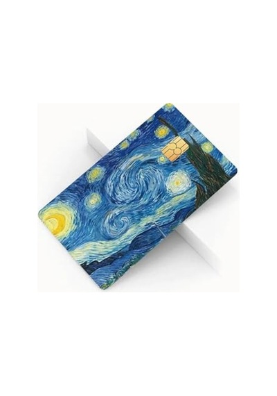 Van Gogh Temalı 4'lü Kart Kaplama Sticker Seti İle Sanatınızı Taşıyın Abanoz