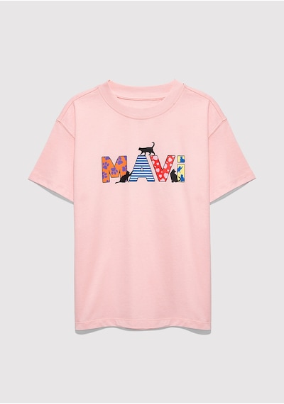 Mavi - Mavi Logo Baskılı Pembe Tişört 7610426-71007 Pembe