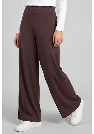 Kahverengi Comfort Fit Geniş Paça Korsajlı Palazzo Kadın Pantolon - 94681