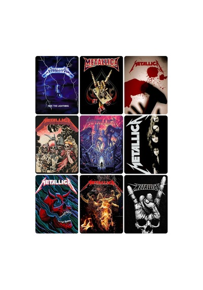 Metallica 2 No Desenli Tasarım Mini 9' Lu Fotokart Seti
