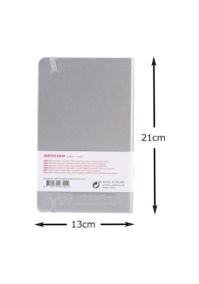 Eskiz Defteri 80 Yaprak, 13 Cm X 21 Cm, Gümüş Parlak