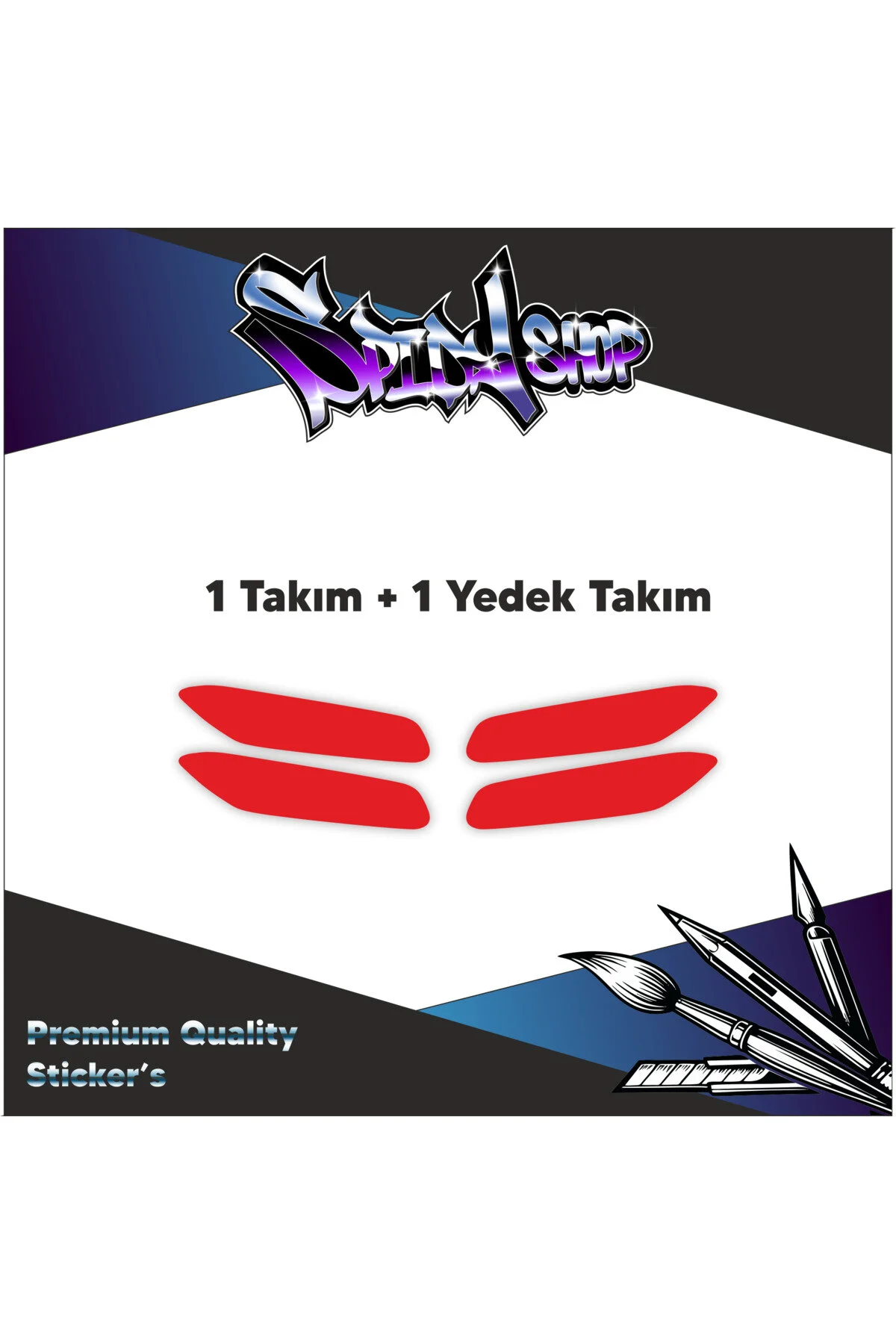 Mt-125 Kırmızı Far Sticker