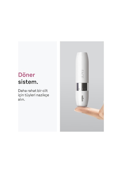 Braun Fs1000 Mini Yüz Tüy Alma Makinesi Pil Ve Temizleme Fırçası, Seyahat Boy, Kablosuz Kullanım