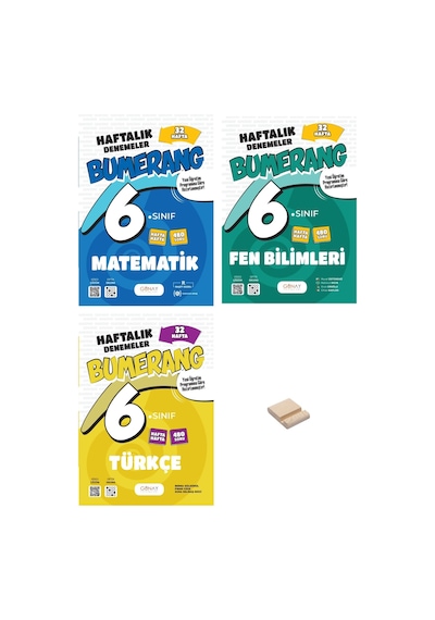 6. Sınıf Bumerang Matematik Fen Ve Türkçe 32 Haftalık Denemeleri 3lü Set + Telefon Standı
