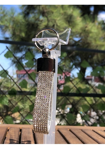 Gümüş Swarovski Taşlı Anahtarlık