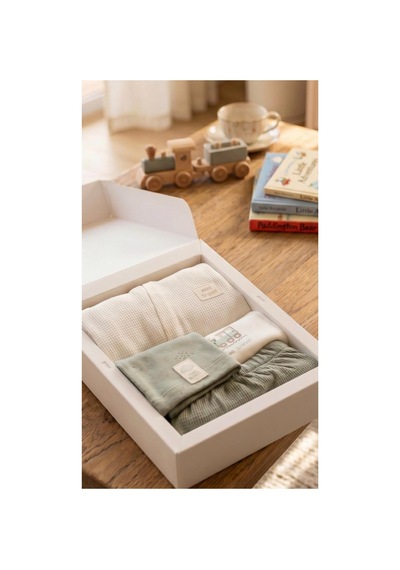 Altıntaş Baby Caramell Özel Kutusunda Mini Travel Tulumlu 4'lü Set Yeşil Yeşil