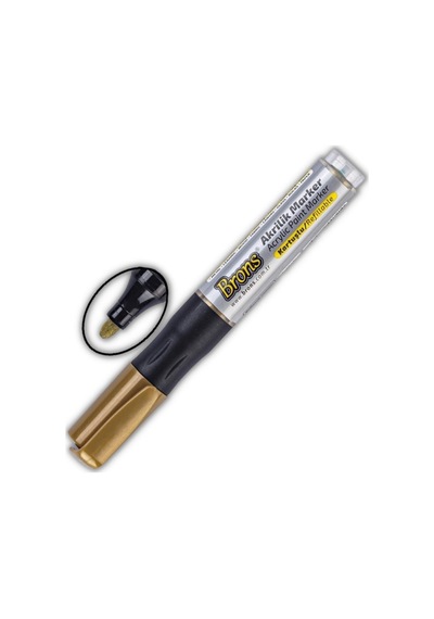 Akrilik Marker Yuvarlak Uç 1 Adet Brons Akrilik Markör Metal Seramik Ahşap Kumaş Tuval Cam Taş Altın Sarı