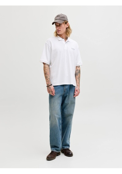 Jack & Jones Jjearchive Graphic Polo Ss Ln Erkek T-shirt-32842 Beyaz