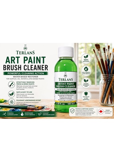 Sanatsal Boya Ve Fırça Temizleyici 100 Ml - Yağlı Ve Akrilik Boya Temizleyici - Artist Brush Cleaner