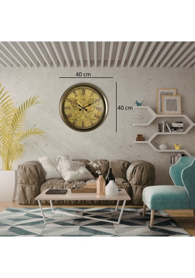 Vintage Atlas Majestic 40 Cm Metal Duvar Saati Diğer