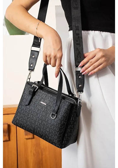 Just Polo Kadın Günlük Kullanıma Uygun Ayarlanabilir Askılı Şık El Ve Omuz Çantası Shoulder Bag Siyah