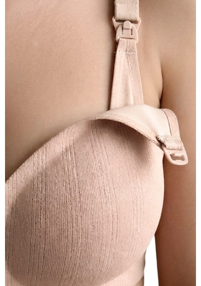 Cottonill Seamless Bra - Mavelle Ten Lazer Kesim Klipsli Ve Çıtçıtlı Önü Açılabilir Emzirme Sütyeni