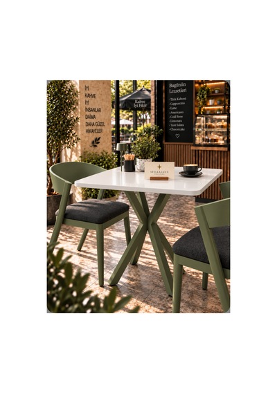 Mutfak Cafe Balkon Bahçe Restoran Yemek Masası 70x70 Yeşil Beyaz Kare Beyaz - Haki Beyaz - Haki Mutfak Cafe Balkon Bahçe Restoran Yemek Masası 70x70 Yeşil Beyaz Kare Beyaz - Haki Beyaz - Haki
