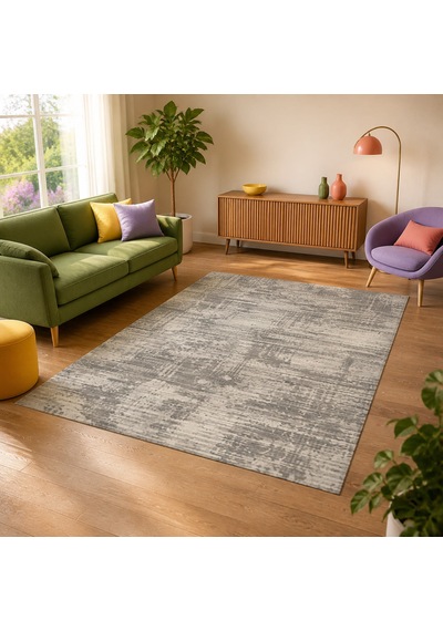 Kartela Halı Riva Halı Kaymaz Taban Makinede Yıkanabilir Halı Açık Gri - 80 X 120 Cm