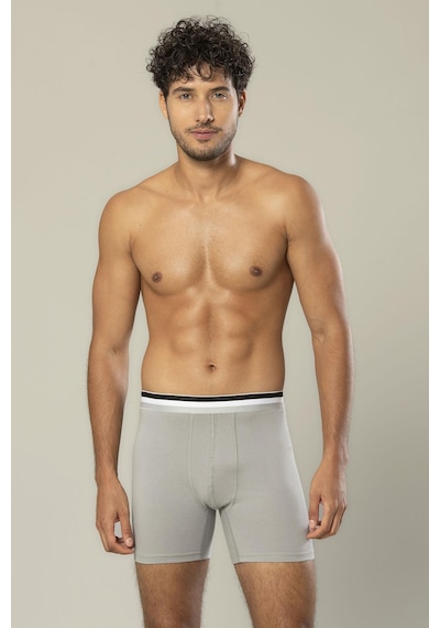 Erdem Gri Pamuk Elastan Uzun Boxer 1415 Gri
