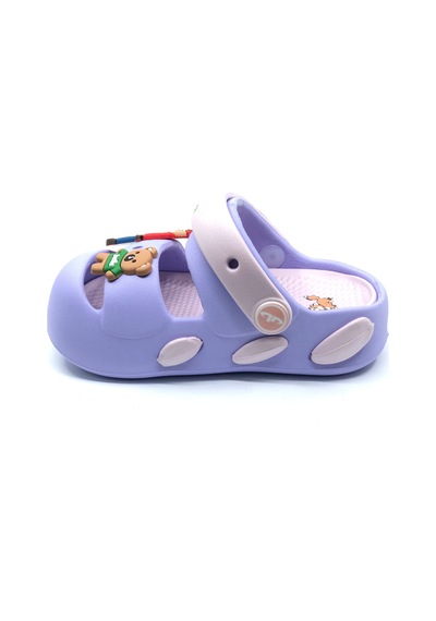 Kocamanlar E477 Hafif Rahat Taban Okul Kreş Havuz Günlük Unisex Çocuk Terlik Mor