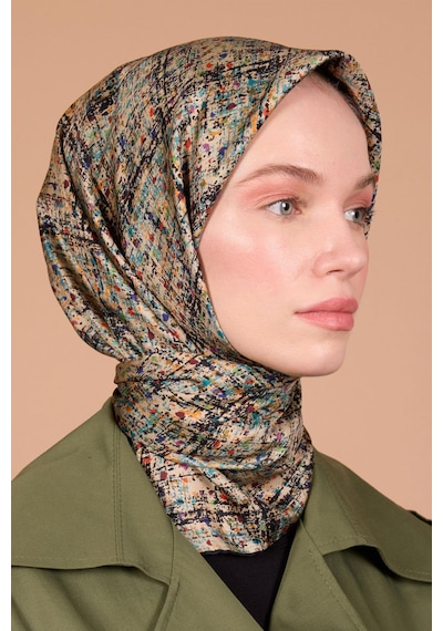 Aker Sura İpek Eşarp Batik Desen