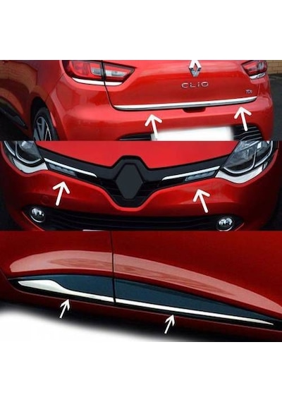 Renault Clio 4 Yan Kapı Çıtası + Ön Panjur + Bagaj Alt Çıtası