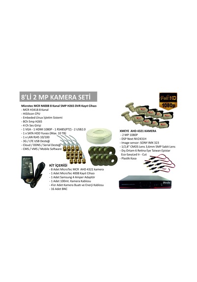 Microtec 8 Li Ahd Full Hd Kamera Seti