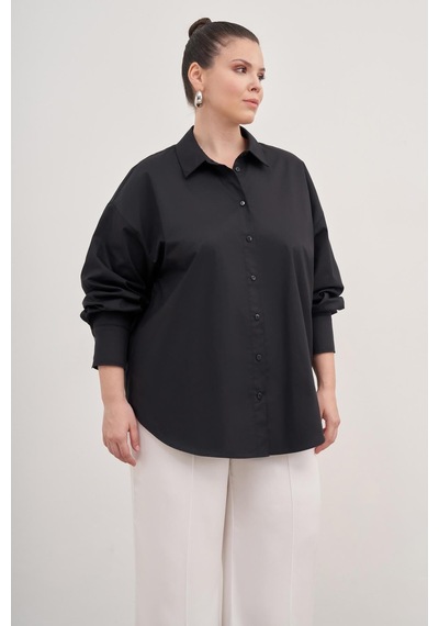 Basic Poplin Gömlek Siyah